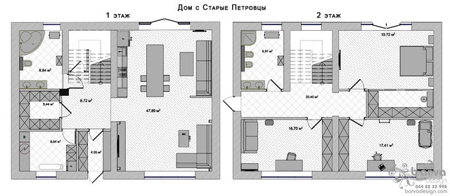 Планування двоповерхового будинку с.Старі Петрівці