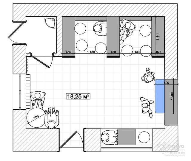 Дизайн інтер'єру кафетерію. План приміщення