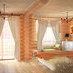 Спальня в деревянном доме в стиле прованс.  с. Хотив