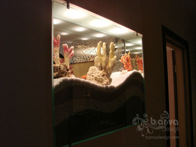 Фото. Сухий акваріум, нічне підсвітлення. Вид з коридору. кв.вул.Урлівська