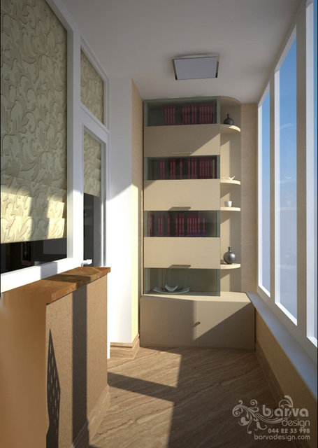 Квартира в стилі арт-деко ЖК "Зелений острів". Дизайн кабінету на балконі