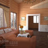 Гостиная в деревянном доме в стиле прованс.  с. Хотив