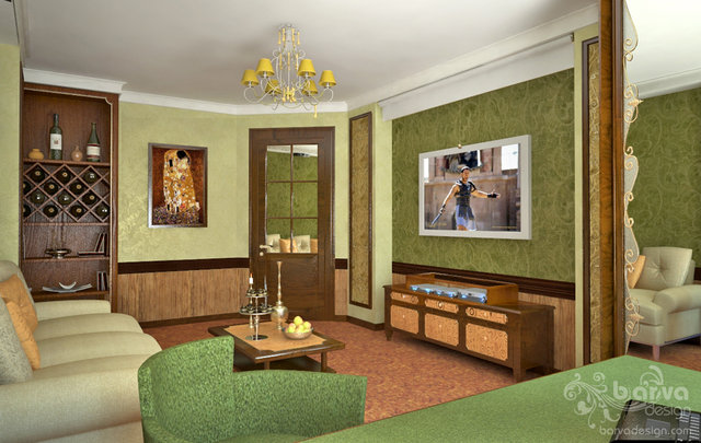 Таунхаус в п.Томіліно. 1 поверх. Варіант дизайну гостьової кімнати в стилі прованс