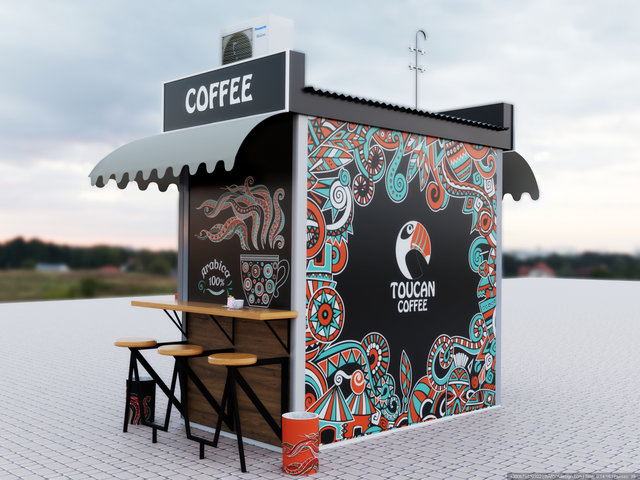 Дизайн МАФу "Toucan cofee" на вул.Павлівській