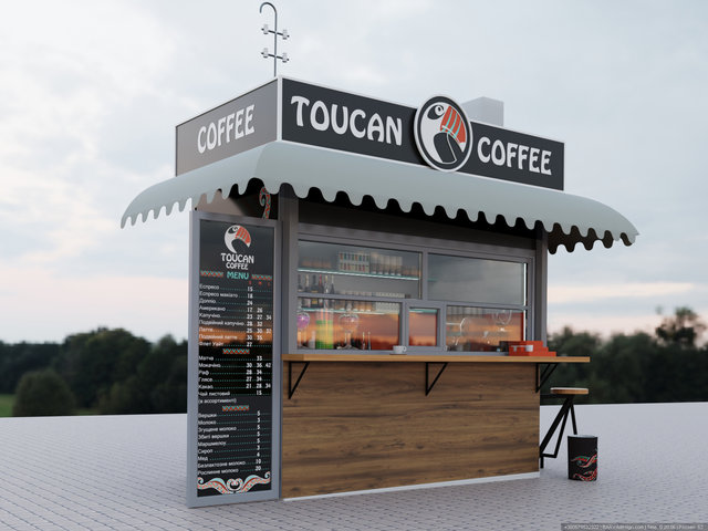 Дизайн МАФу "Toucan cofee" на вул.Павлівській