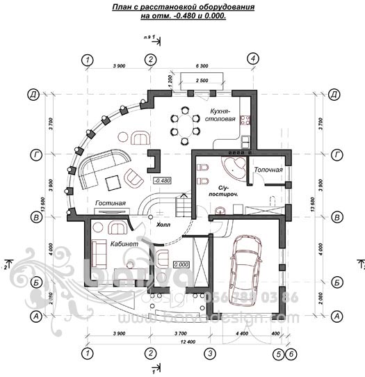 План 1-о этажа