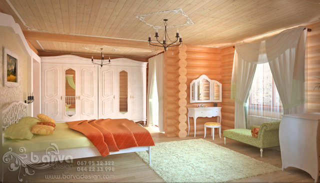Спальня в деревянном доме в стиле прованс. с. Хотив