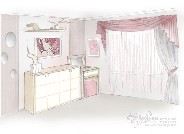 Ескіз спальні в кольорі