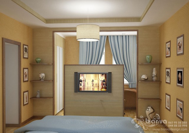 Квартира на вул.Ломоносова. Дизайн спальні. Блакитний варіант