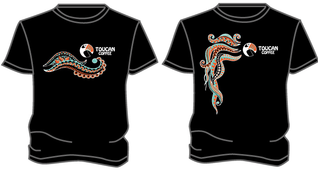 Дизайн футболки для Toucan coffee