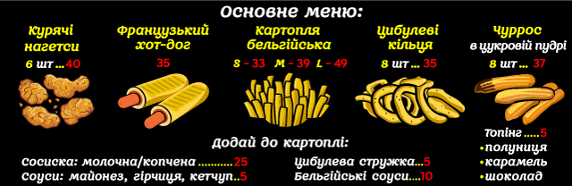 Дизайн меню "Potatoshka"